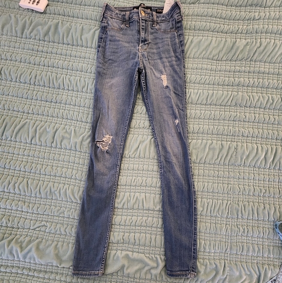 Hollister High Rise Advanced Stretch Legging Medium Wash Size 0/R, 24/28 - EUC - Picture 1 of 7